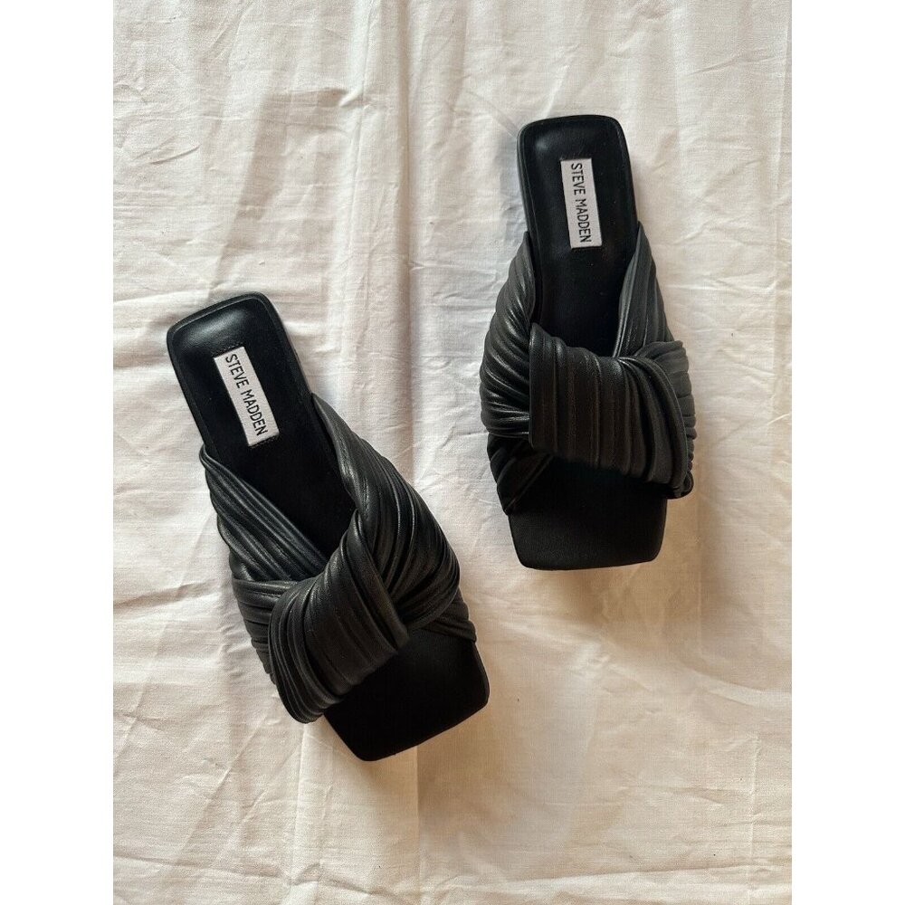 Steve Madden Mentor Sandals Flats Black View 2